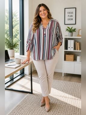 Torrid Harper Flowy Striped Blouse | Size 3